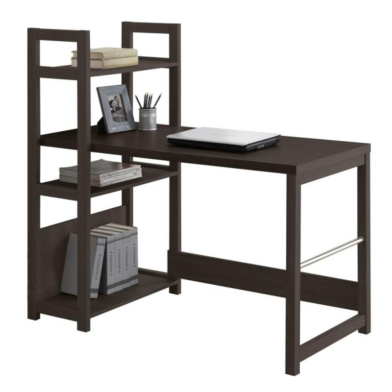 Corliving Folio Black Espresso Bookshelf Styled Desk