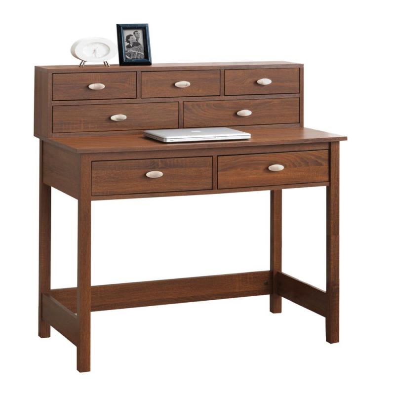 Corliving Folio Warm Oak Seven Drawer Desk