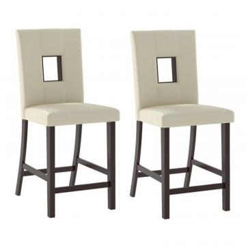 Corliving Bistro Dining Chairs In White Leatherette, Set Of 2