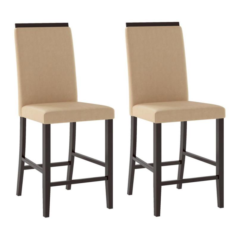 Corliving Bistro Dining Chairs In Desert Sand Fabric, Set Of 2