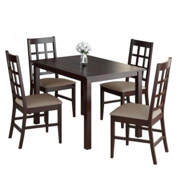 Corliving Atwood 5pc Dining Set, With Taupe Stone Leatherette Seats