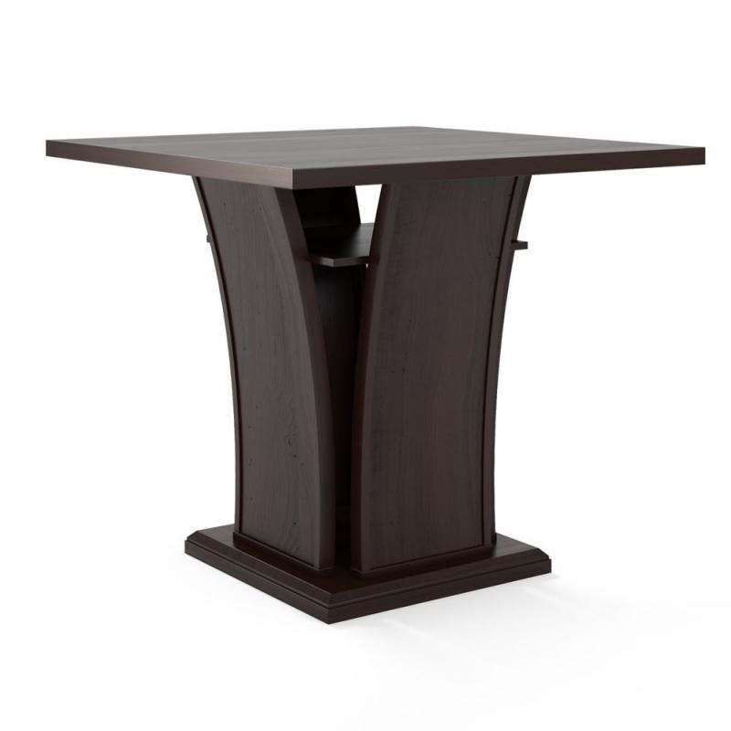 Corliving Bistro 36 Inch Counter Height Cappuccino Dining Table With Curved Base