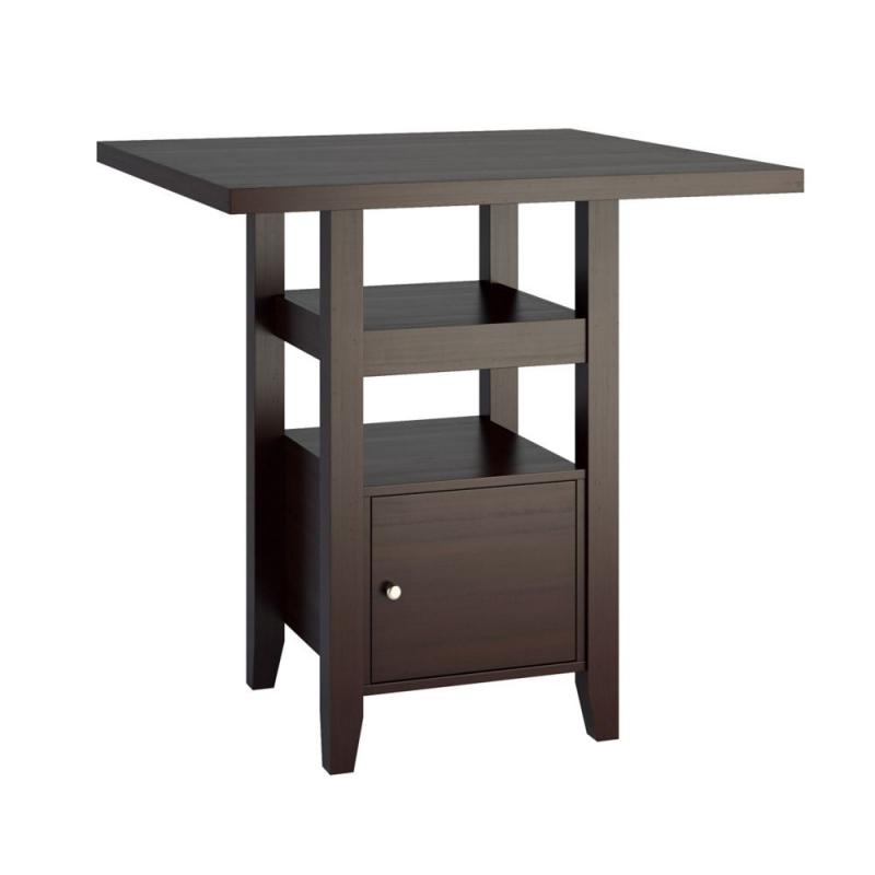 Corliving Bistro 36 Inch Counter Height Cappuccino Dining Table With Cabinet