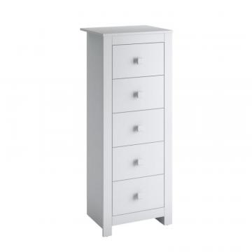 Corliving Madison Tall Boy Chest Of Drawers In Snow White