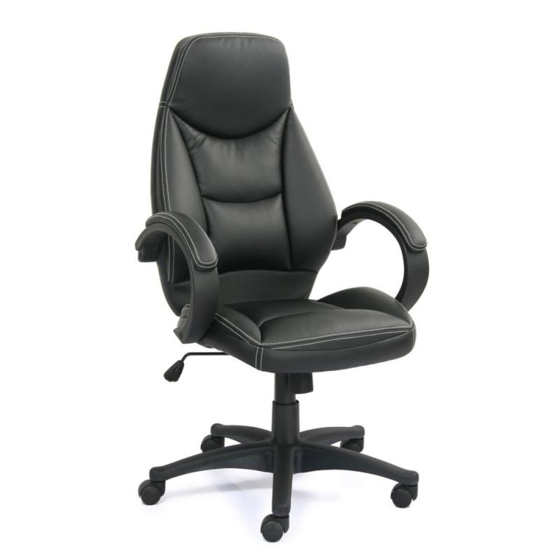 Corliving BIFMA Workspace Black Bonded Leather Managerial Office Chair