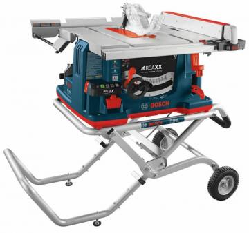 Bosch 10" REAXX Jobsite Table Saw with Gravity-Rise Wheeled Stand