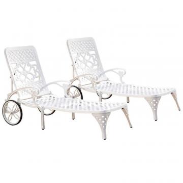 Home Styles Biscayne White Chaise Lounge Chairs (2)