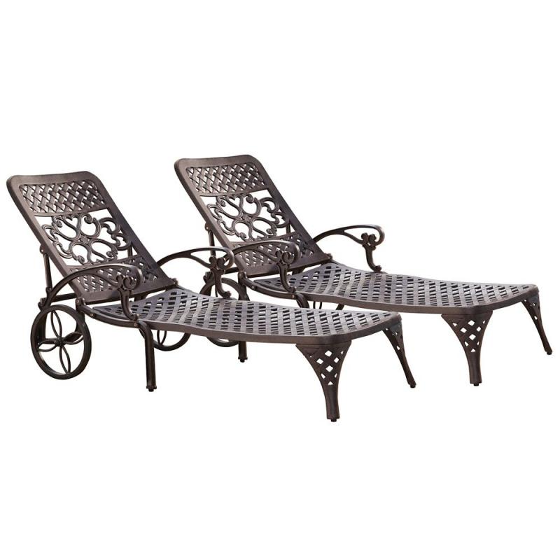 Home Styles Biscayne Bronze Chaise Lounge Chairs (2)