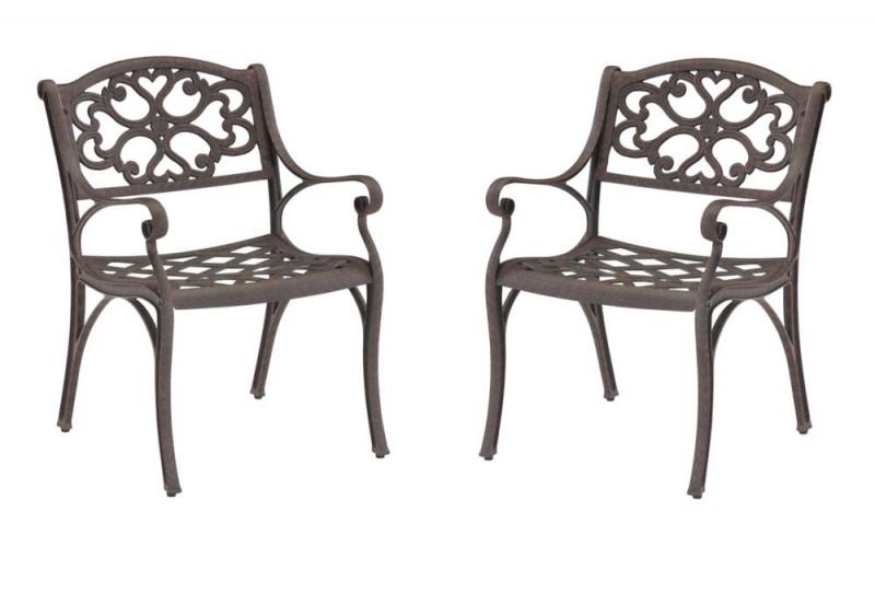 Home Styles Arm Chair Pair Bronze Finish