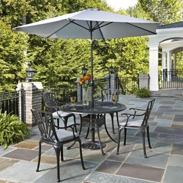 Home Styles Largo 5-Piece Patio Dining Set with Umbrella and Cushions
