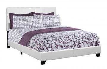 Monarch Bed - Queen Size / White Leather-Look Fabric