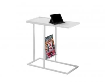 Monarch Accent Table - White / White Metal With A Magazine Rack