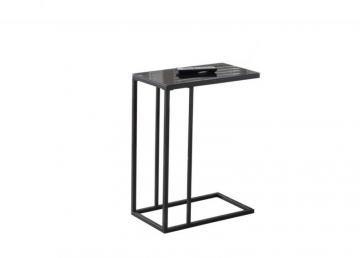 Monarch Accent Table - Black Metal / Black Tempered Glass