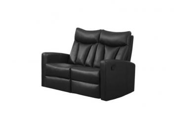Monarch Reclining - BlackBonded Leather Love Seat