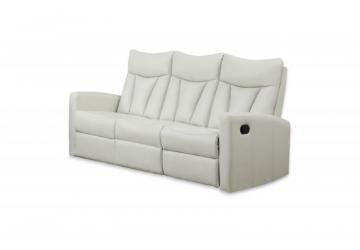 Monarch Reclining - Ivory Bonded Leather Sofa