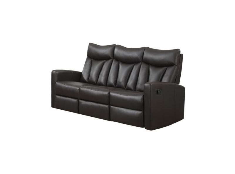 Monarch Reclining - Brown Bonded Leather Sofa
