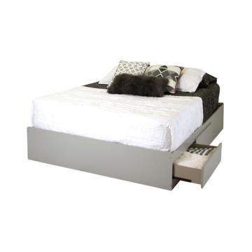 South Shore Vito Queen Mates Bed (60") with 2 Drawers, Soft Gray