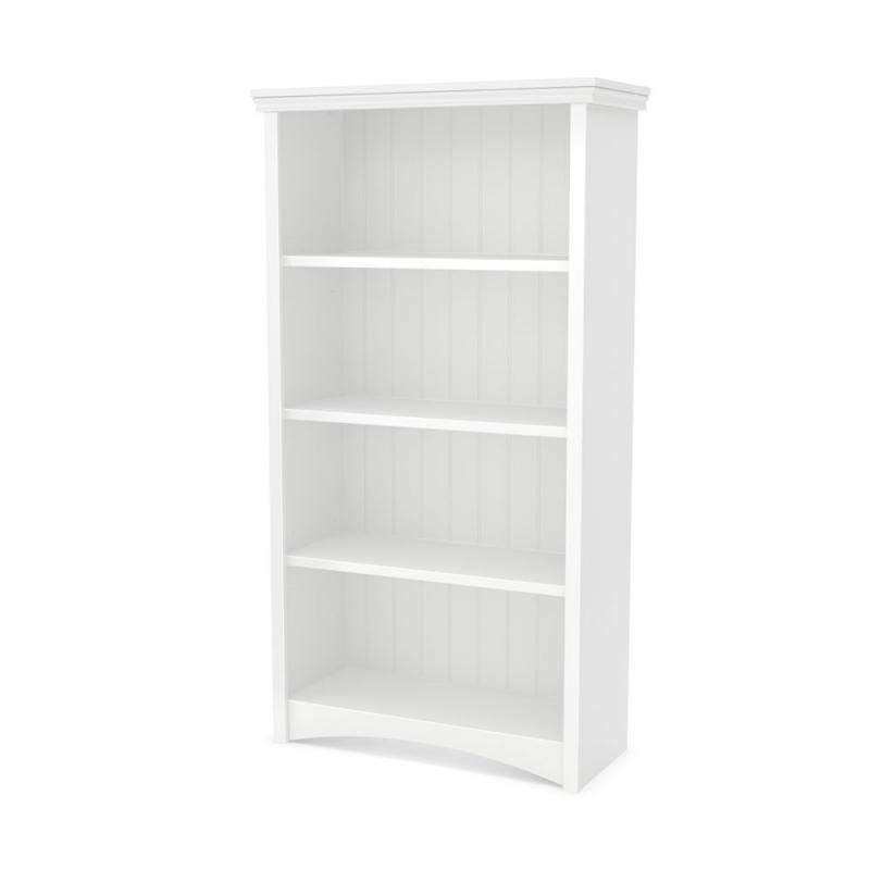 South Shore Gascony 4-Shelf Bookcase, Pure White