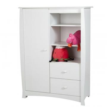 South Shore Beehive Armoire with Drawers, Pure White