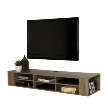 South Shore City Life 66" Wall Mounted Media Console, Weathered Oak