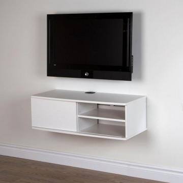 South Shore Agora 38" Wide Wall Mounted Media Console, Pure White