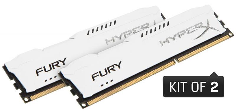 HyperX 16GB 1866MHz Fury DDR3 DIMM RAM, White Kit (2x 8GB)