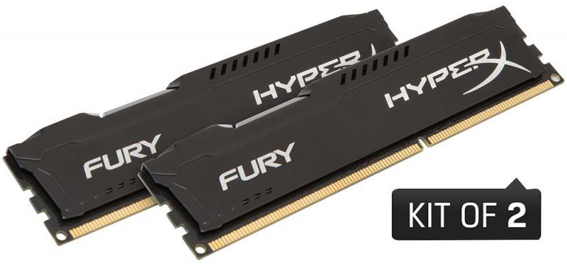 HyperX 16GB 1866MHz Fury DDR3 DIMM RAM, Black Kit (2x 8GB)
