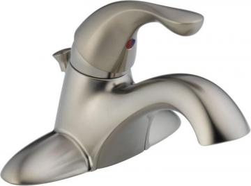 Delta Classic 4" Single-Handle Low-Arc Bathroom Faucet in Stainless Finish