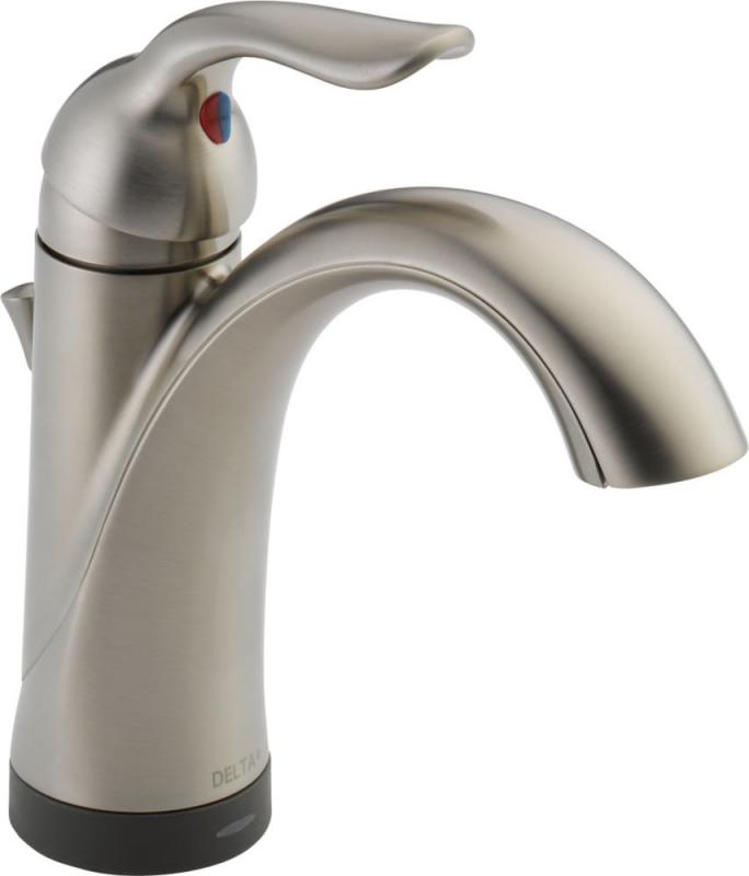 Delta Lahara Single Hole Single-Handle Bathroom Faucet with Touch2O in Brilliance Stainless Finish
