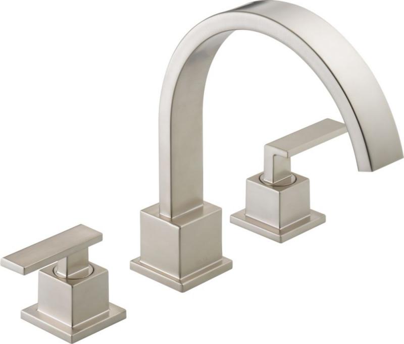 Delta Vero 2-Handle Roman Bath Faucet Only in Stainless Finish