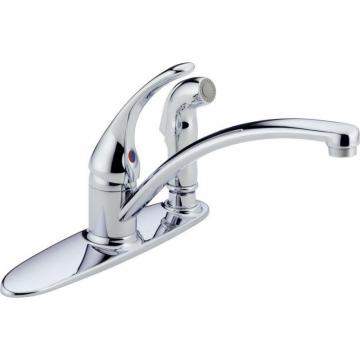 Delta Single-Handle Kitchen Faucet With Integral Side Sprayer, Chrome