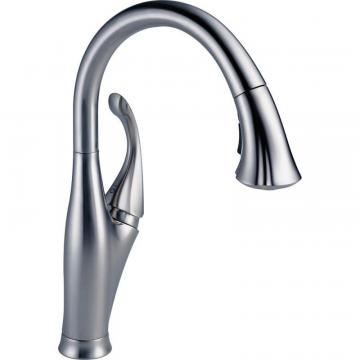 Delta Single Handle Water Efficient Pull-Down Kitchen Faucet, Arctic Stainless