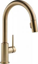 Delta Trinsic Single-Handle Pull-Down Sprayer Kitchen Faucet in Champagne Bronze