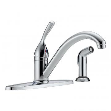 Delta Classic Collection Single-Handle Side Sprayer Kitchen Faucet in Polished Chrome