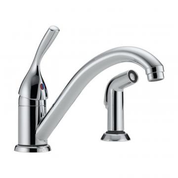 Delta Classic Single Handle Kitchen Faucet with Spray in Chrome