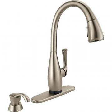 Delta Dominic Single Handle Pull-Down Kitchen Faucet with Touch2O Technology in SpotShield, Stainles