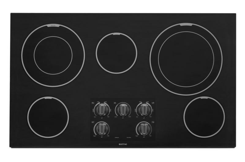Maytag 36" Electric Cooktop with Two Dual-Choice Elements in Black