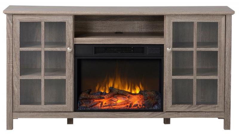 Homestar Provence 60 Inch Wide Media Fireplace in Reclaimed Wood
