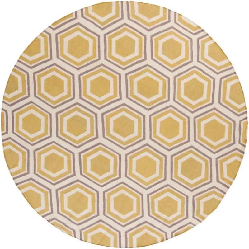 Home Decorators Collection Aisai Gold 8'x8' Round Indoor Area Rug