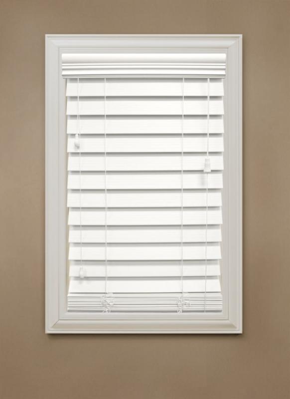 Home 36 in. x 48 in. White 2.5" Premium Faux Wood Blind