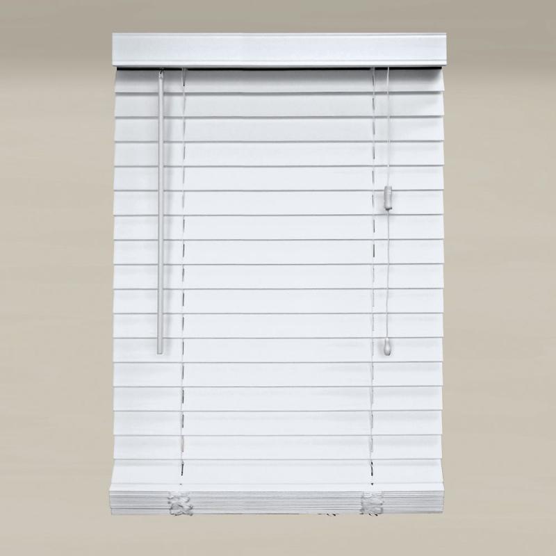 Home 24x64 White 2" Faux Wood Blind (Actual width 23.5")