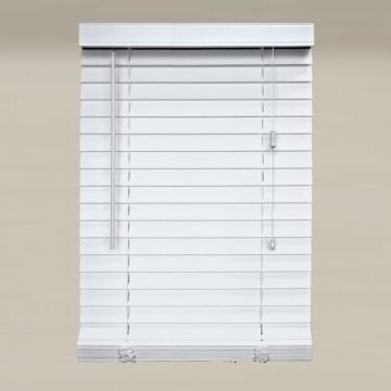 Home 66x64 White 2" Faux Wood Blind (Actual width 65.5")