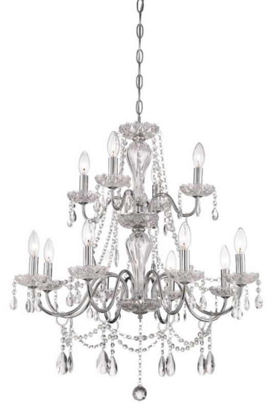 Home Caventi Collection 12 Light Chrome Chandelier