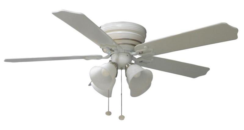Hampton Bay Carriagehouse White Ceiling Fan With Nickel Accent - 44"