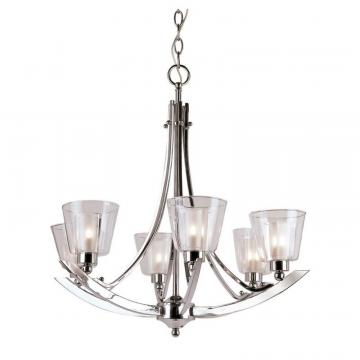 Hampton Bay Double Votive Clear and Frosted 6 Light Chandelier