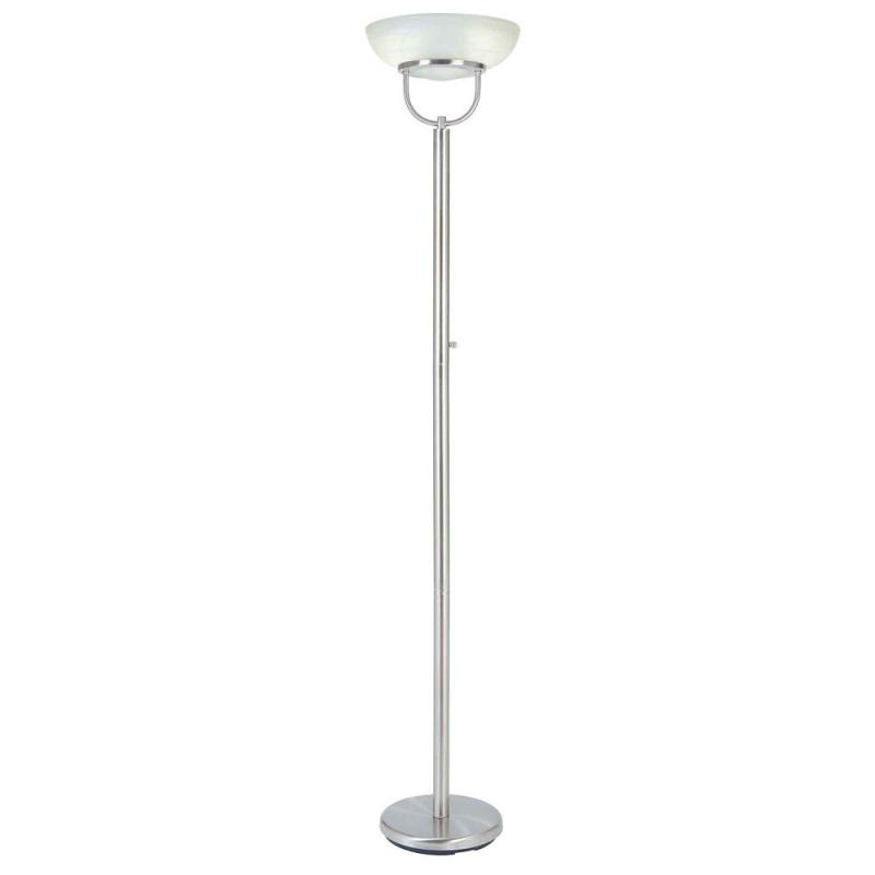 Hampton Bay Brushed Nickel Touchiere Floor Lamp with Alabaster Glass & On/Off Switch