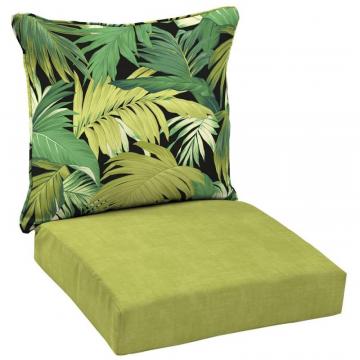 Hampton Bay Tropicalia 2-Piece Deep Seating Outdoor Dining Chair Cushion Set