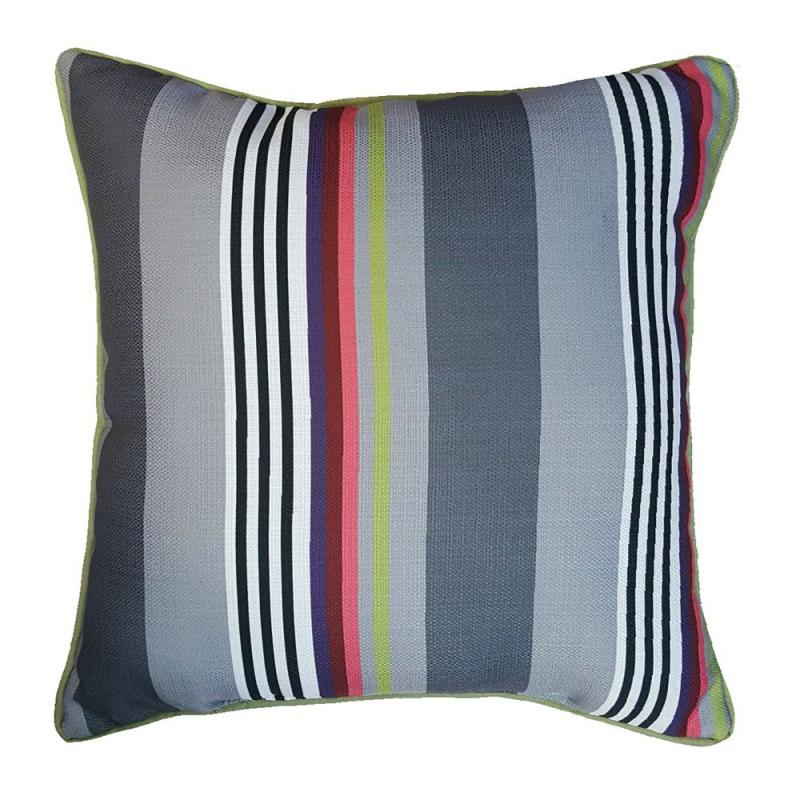 Hampton Bay 17" Pillow-Funk Stripe with Luxe Piping