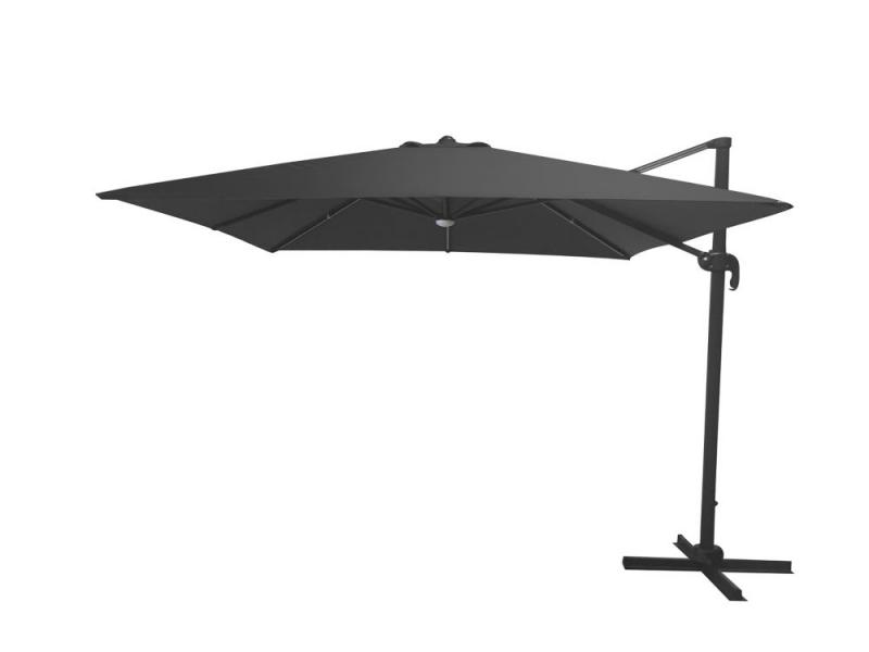 Hampton Bay 10' LED Square Offset Umbrella - Graphite