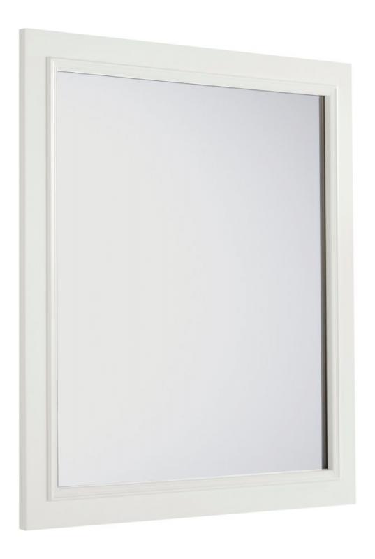 Simpli Home Cambridge 32 Inch  x 34 Inch  Soft White Large Bath Vanity Décor Mirror